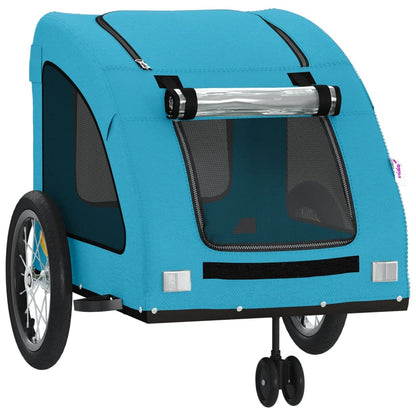Rimorchio da Bici per Animali Blu Oxford e Ferro
