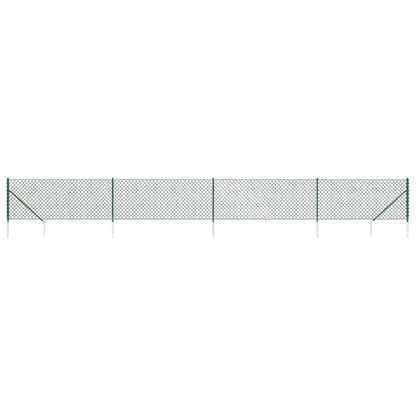 Recinzione a Rete con Picchetti Ancoraggio Verde 0,8x10 m