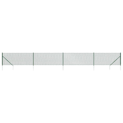 Recinzione a Rete con Picchetti Ancoraggio Verde 1x10 m