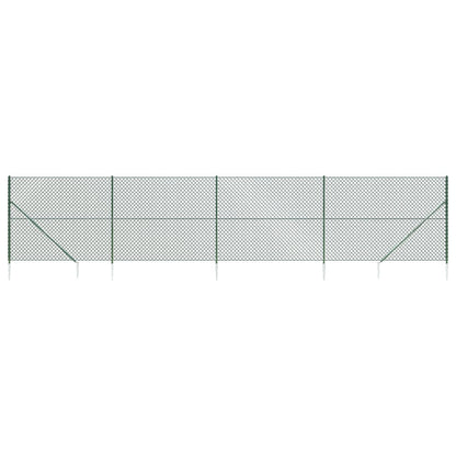 Recinzione a Rete con Picchetti Ancoraggio Verde 1,4x10 m