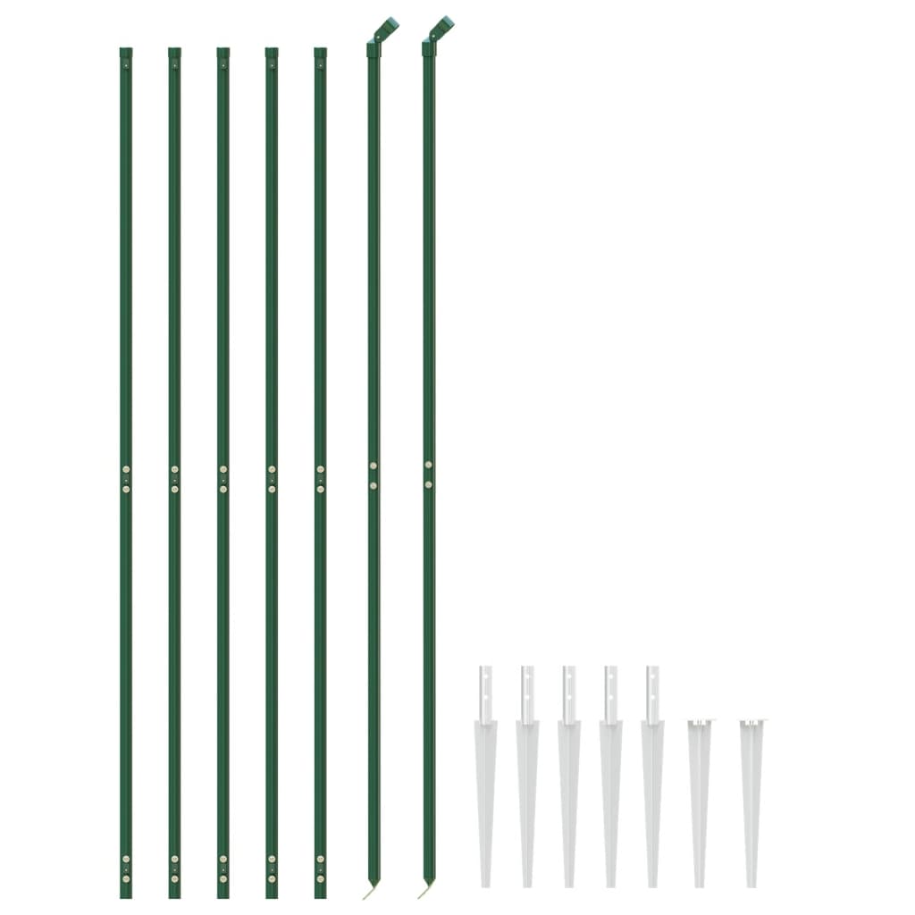 Recinzione a Rete con Picchetti Ancoraggio Verde 1,4x10 m