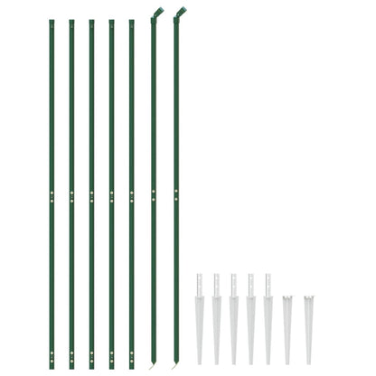 Recinzione a Rete con Picchetti Ancoraggio Verde 1,4x10 m