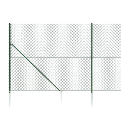Recinzione a Rete con Picchetti Ancoraggio Verde 1,6x10 m