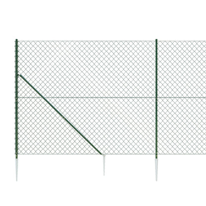 Recinzione a Rete con Picchetti Ancoraggio Verde 1,8x10 m