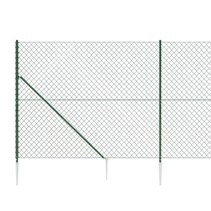 Recinzione a Rete con Picchetti Ancoraggio Verde 2x10 m