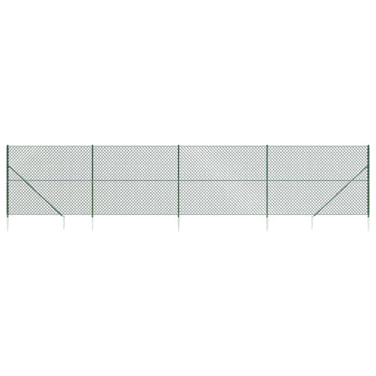 Recinzione a Rete con Picchetti Ancoraggio Verde 2,2x10 m