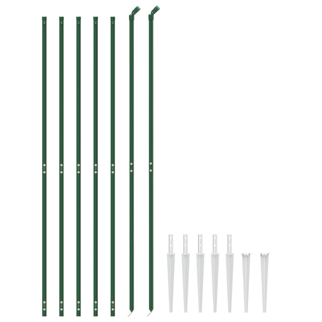 Recinzione a Rete con Picchetti Ancoraggio Verde 2,2x10 m