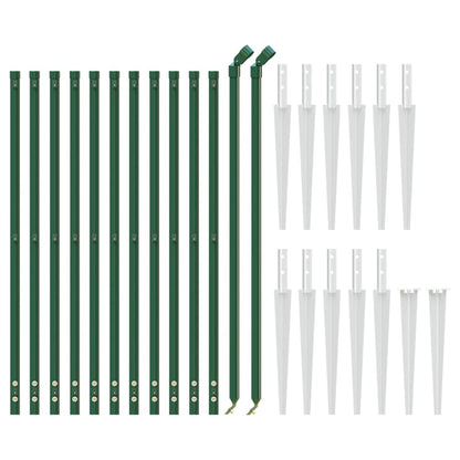 Recinzione a Rete con Picchetti Ancoraggio Verde 0,8x25 m