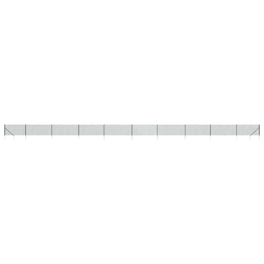 Recinzione a Rete con Picchetti Ancoraggio Verde 1x25 m