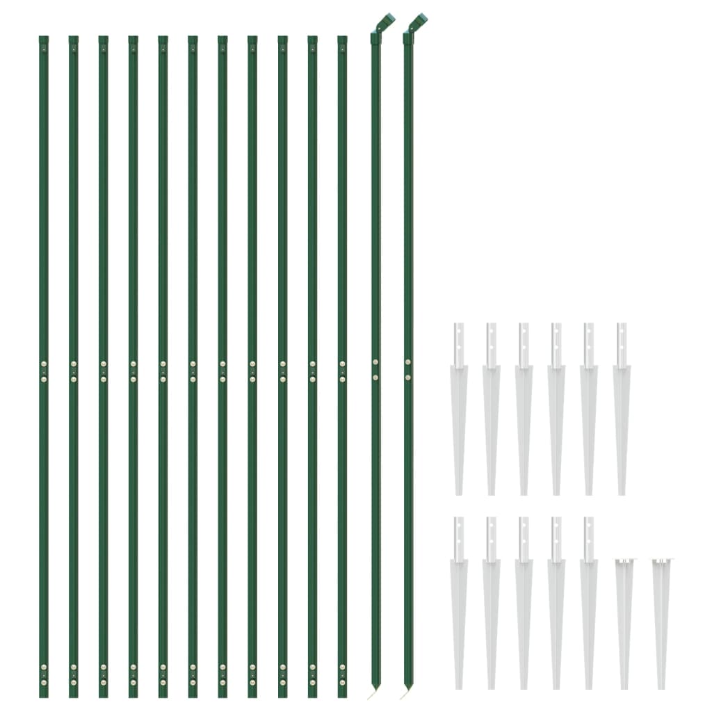 Recinzione a Rete con Picchetti Ancoraggio Verde 1,4x25 m