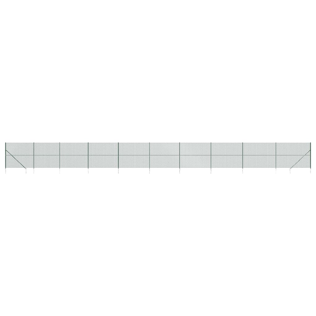 Recinzione a Rete con Picchetti Ancoraggio Verde 1,8x25 m