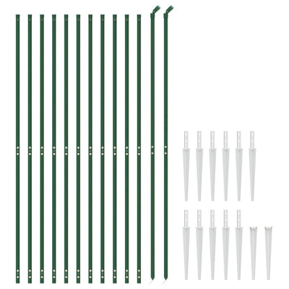 Recinzione a Rete con Picchetti Ancoraggio Verde 1,8x25 m