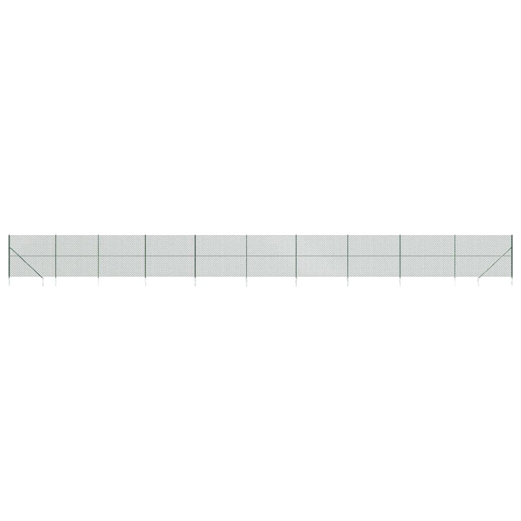 Recinzione a Rete con Picchetti Ancoraggio Verde 2,2x25 m