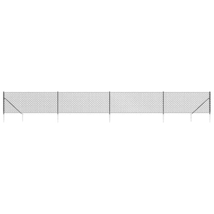 Recinzione a Rete con Picchetti Ancoraggio Antracite 1x10 m