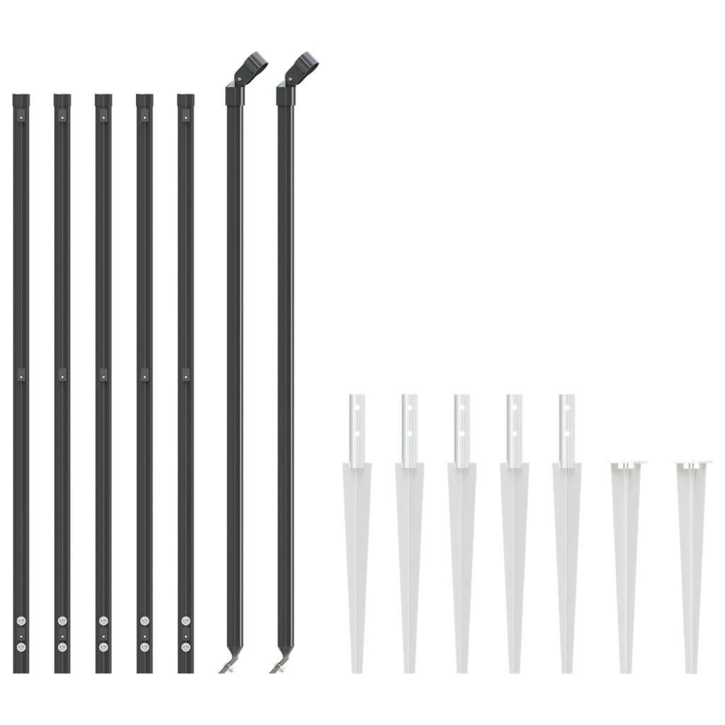 Recinzione a Rete con Picchetti Ancoraggio Antracite 1x10 m