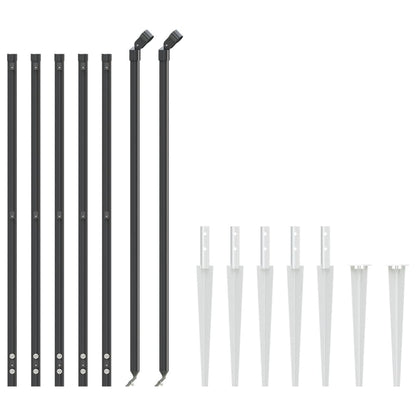 Recinzione a Rete con Picchetti Ancoraggio Antracite 1x10 m