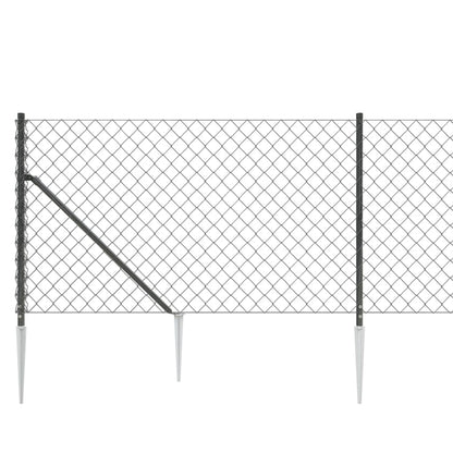 Recinzione a Rete con Picchetti Ancoraggio Antracite 1x10 m