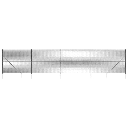 Recinzione a Rete con Picchetti Ancoraggio Antracite 2x10 m