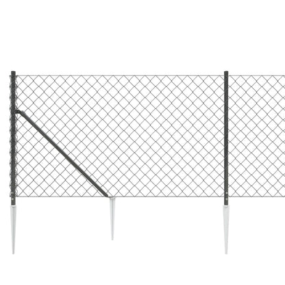 Recinzione a Rete con Picchetti Ancoraggio Antracite 0,8x25 m