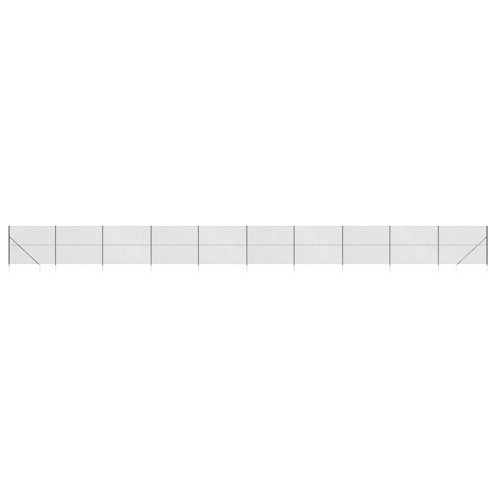 Recinzione a Rete con Picchetti Ancoraggio Antracite 1,8x25 m