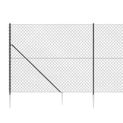 Recinzione a Rete con Picchetti Ancoraggio Antracite 2x25 m
