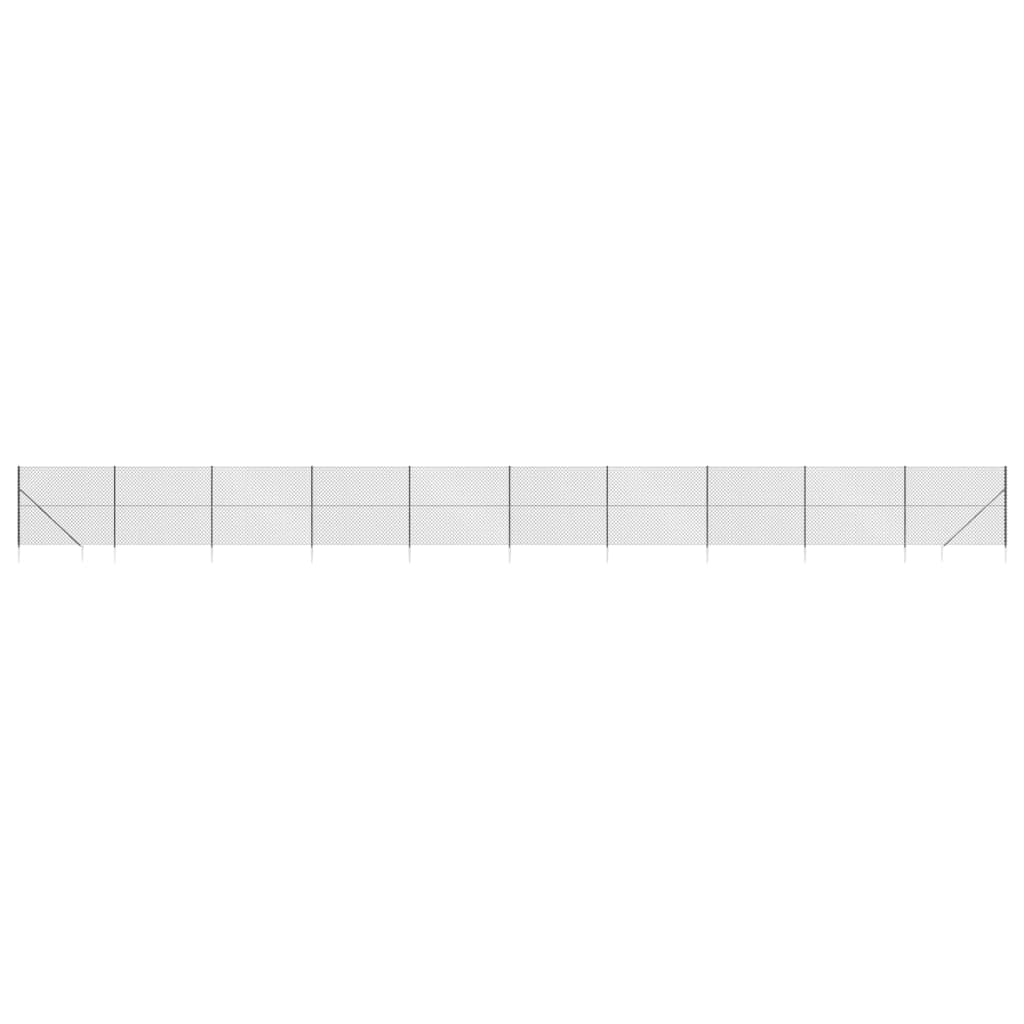Recinzione a Rete con Picchetti Ancoraggio Antracite 2,2x25 m