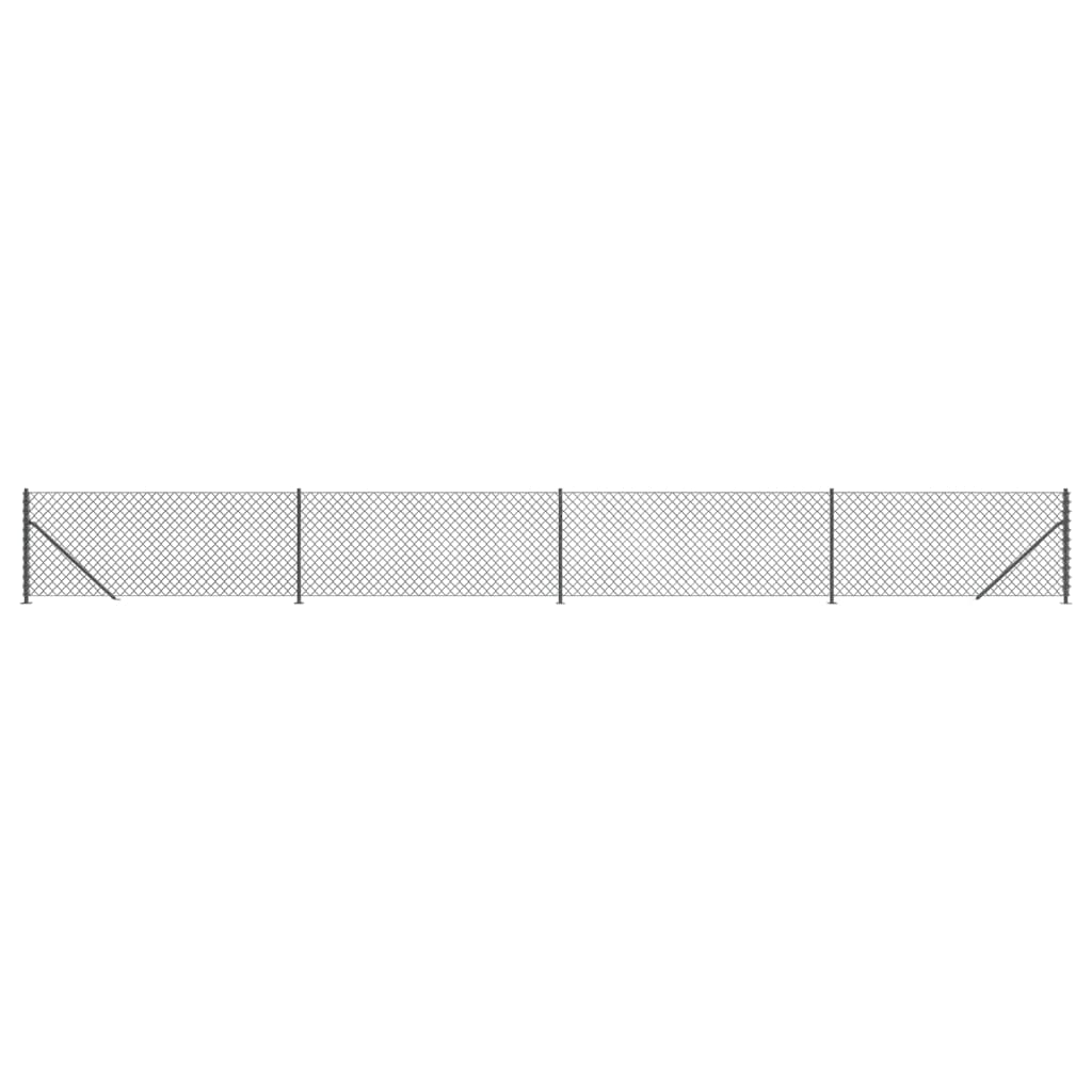 Recinzione a Rete con Flangia Antracite 0,8x10 m