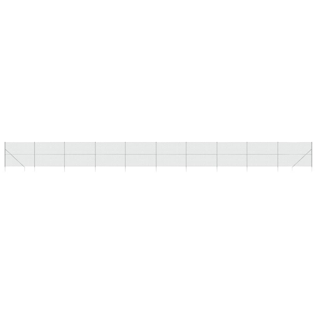 Recinzione a Rete con Picchetti Ancoraggio Argento 1,4x25 m