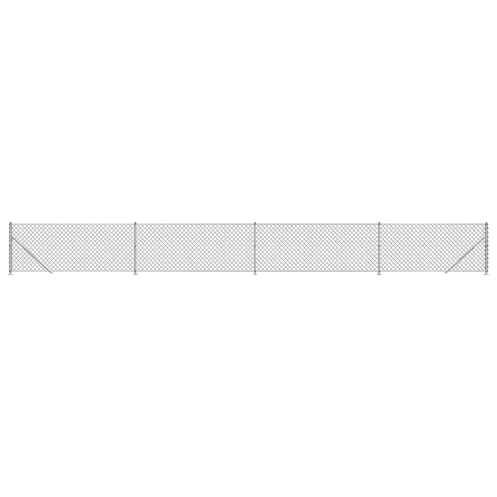 Recinzione a Rete con Flangia Argento 1x10 m