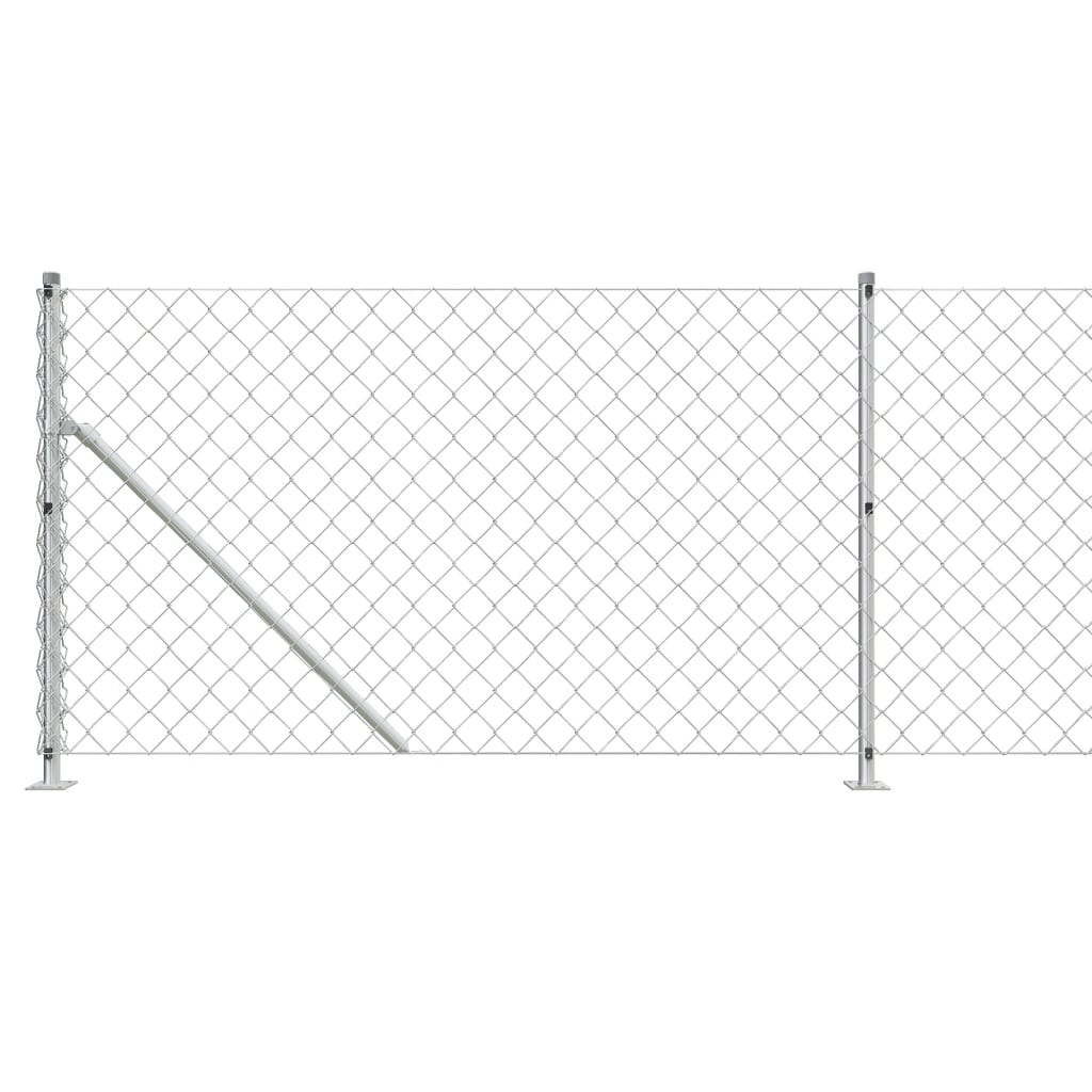 Recinzione a Rete con Flangia Argento 1x10 m