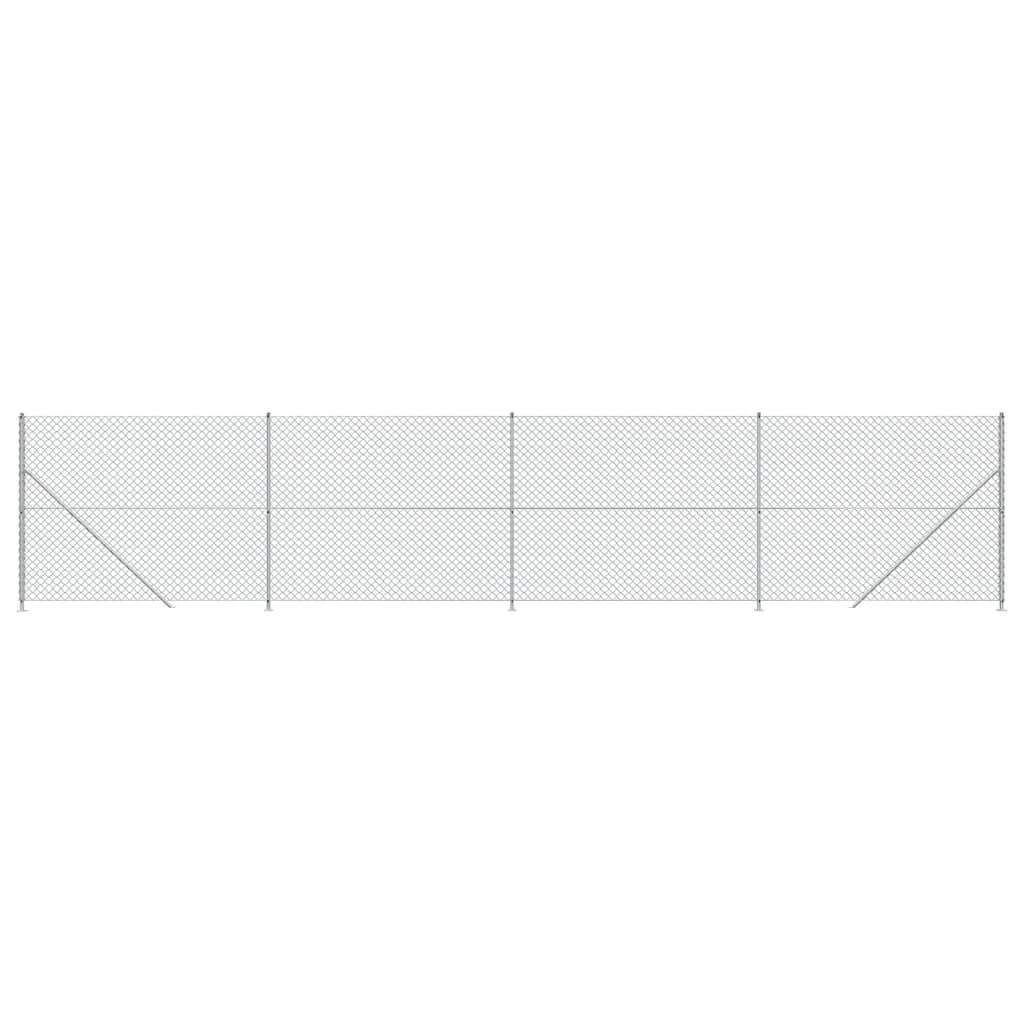 Recinzione a Rete con Flangia Argento 1,4x10 m