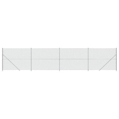 Recinzione a Rete con Flangia Argento 1,4x10 m