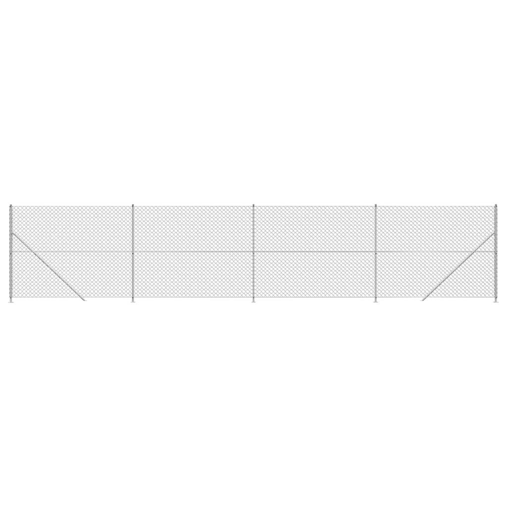 Recinzione a Rete con Flangia Argento 1,6x10 m