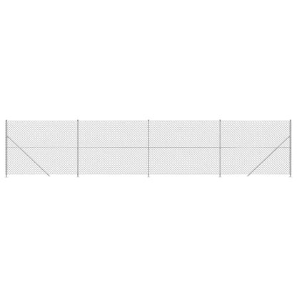 Recinzione a Rete con Flangia Argento 1,6x10 m