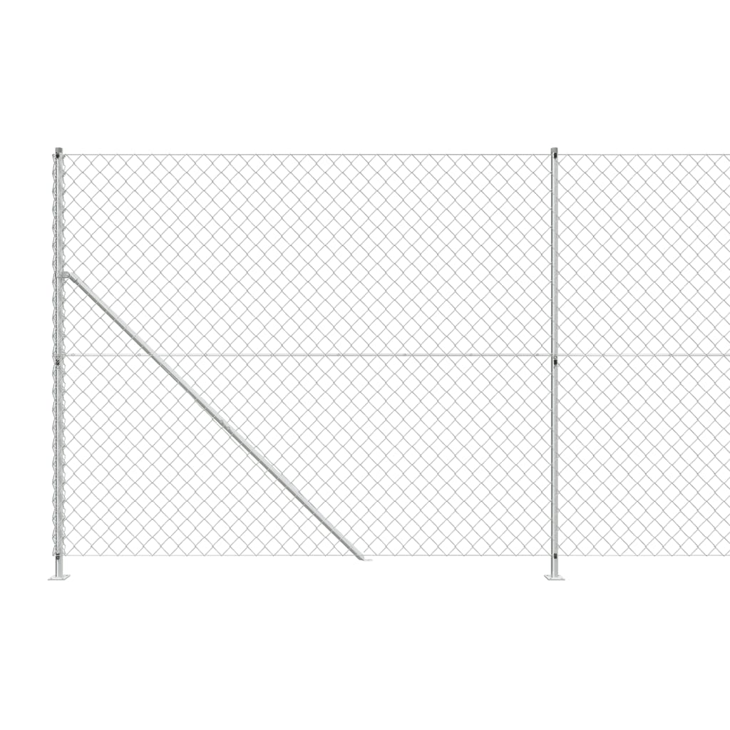 Recinzione a Rete con Flangia Argento 1,6x10 m