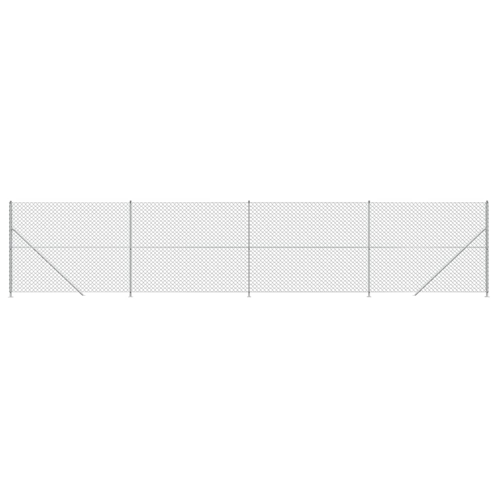 Recinzione a Rete con Flangia Argento 1,8x10 m