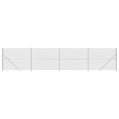 Recinzione a Rete con Flangia Argento 1,8x10 m