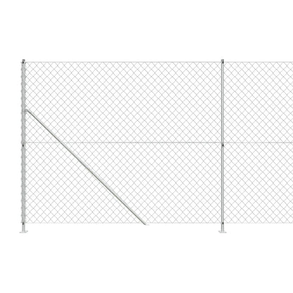 Recinzione a Rete con Flangia Argento 1,8x10 m