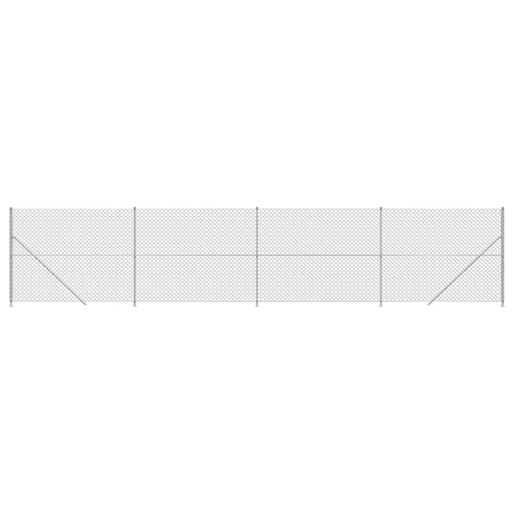 Recinzione a Rete con Flangia Argento 2x10 m