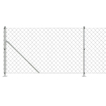 Recinzione a Rete con Flangia Argento 0,8x25 m