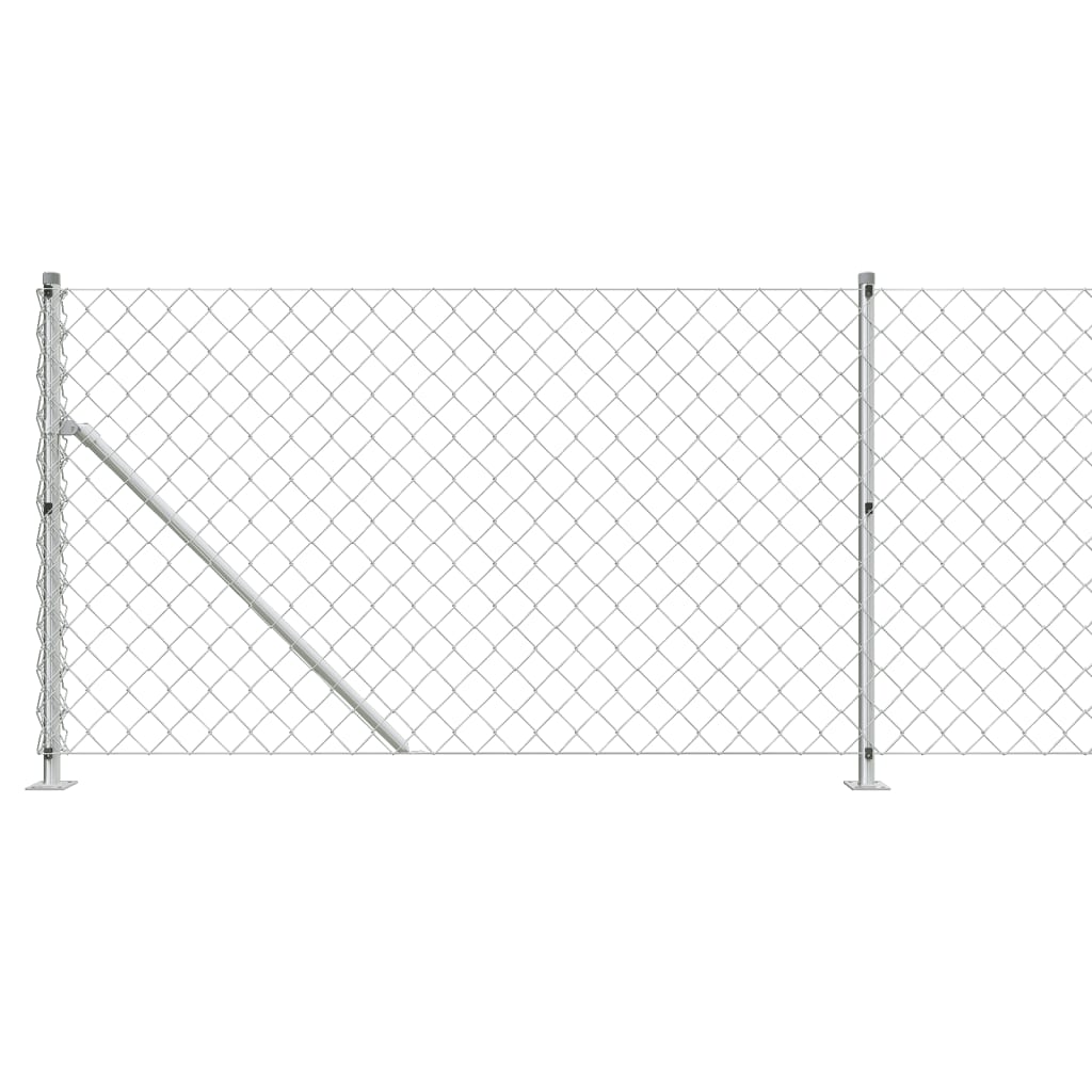 Recinzione a Rete con Flangia Argento 1x25 m