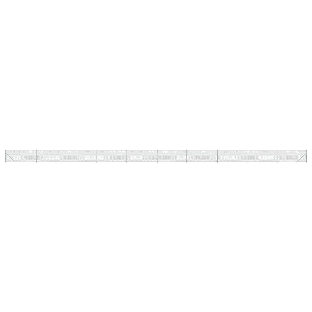 Recinzione a Rete con Flangia Argento 1,1x25 m