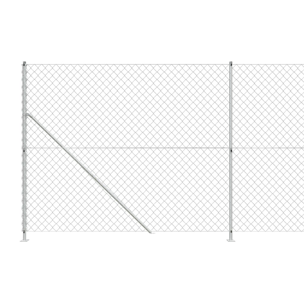 Recinzione a Rete con Flangia Argento 1,4x25 m