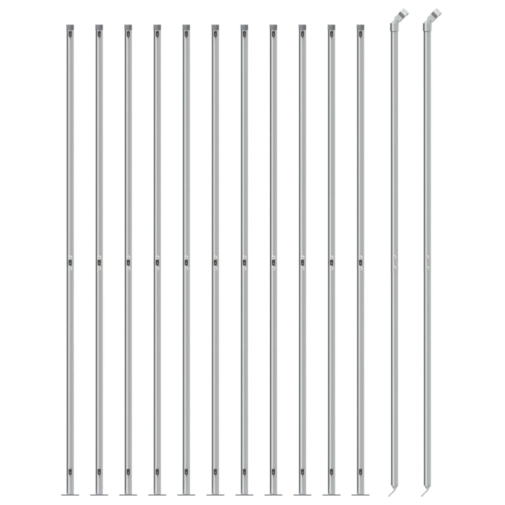 Recinzione a Rete con Flangia Argento 1,6x25 m