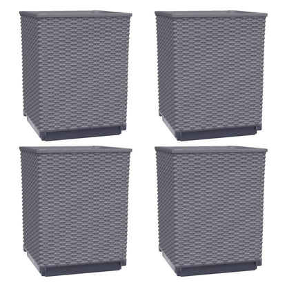 Fioriere 4 pz Grigio Blu 30x30x37 cm in Polipropilene