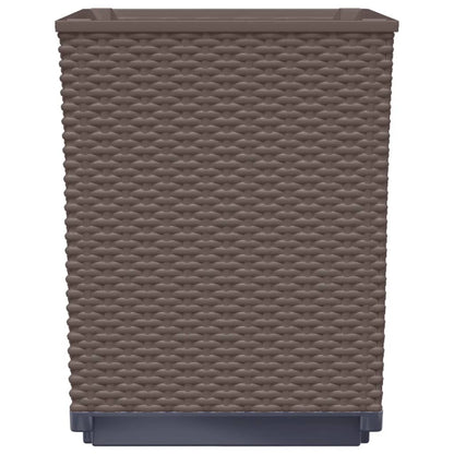 Fioriere 4 pz Marroni 30x30x37 cm in Polipropilene