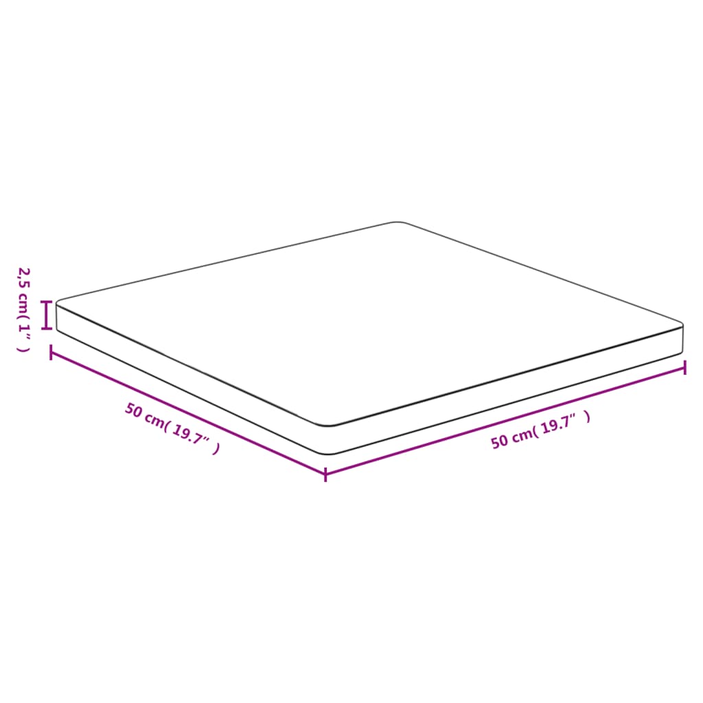 Piano del Tavolo 50x50x2,5 cm in BambÃ¹
