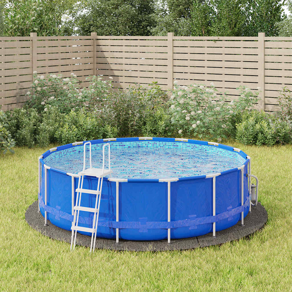 Telo Sotto Piscina Grigio Chiaro ÃƒËœ366 cm Geotessile Poliestere