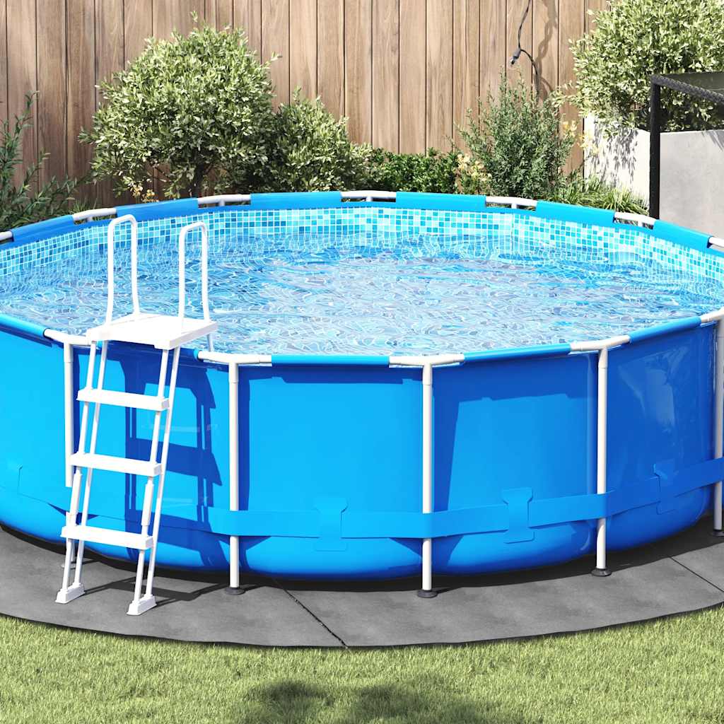 Telo Sotto Piscina Grigio Chiaro Ã˜396 cm Geotessile Poliestere