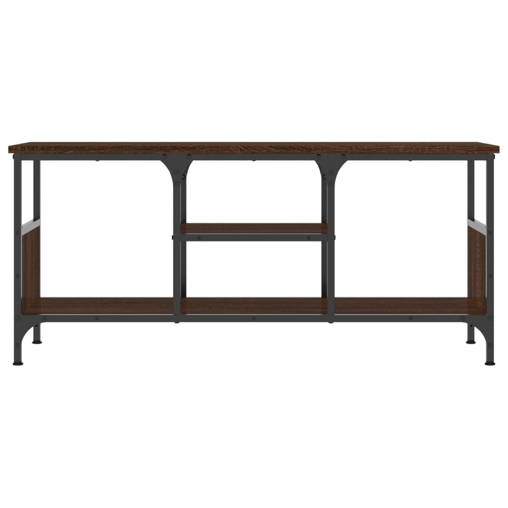 Mobile TV Rovere Marrone 100x35x45 cm Legno Multistrato e Ferro